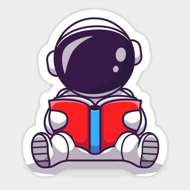 Cute Astronaut Reading Book Cartoon Sticker by Catalyst Labs